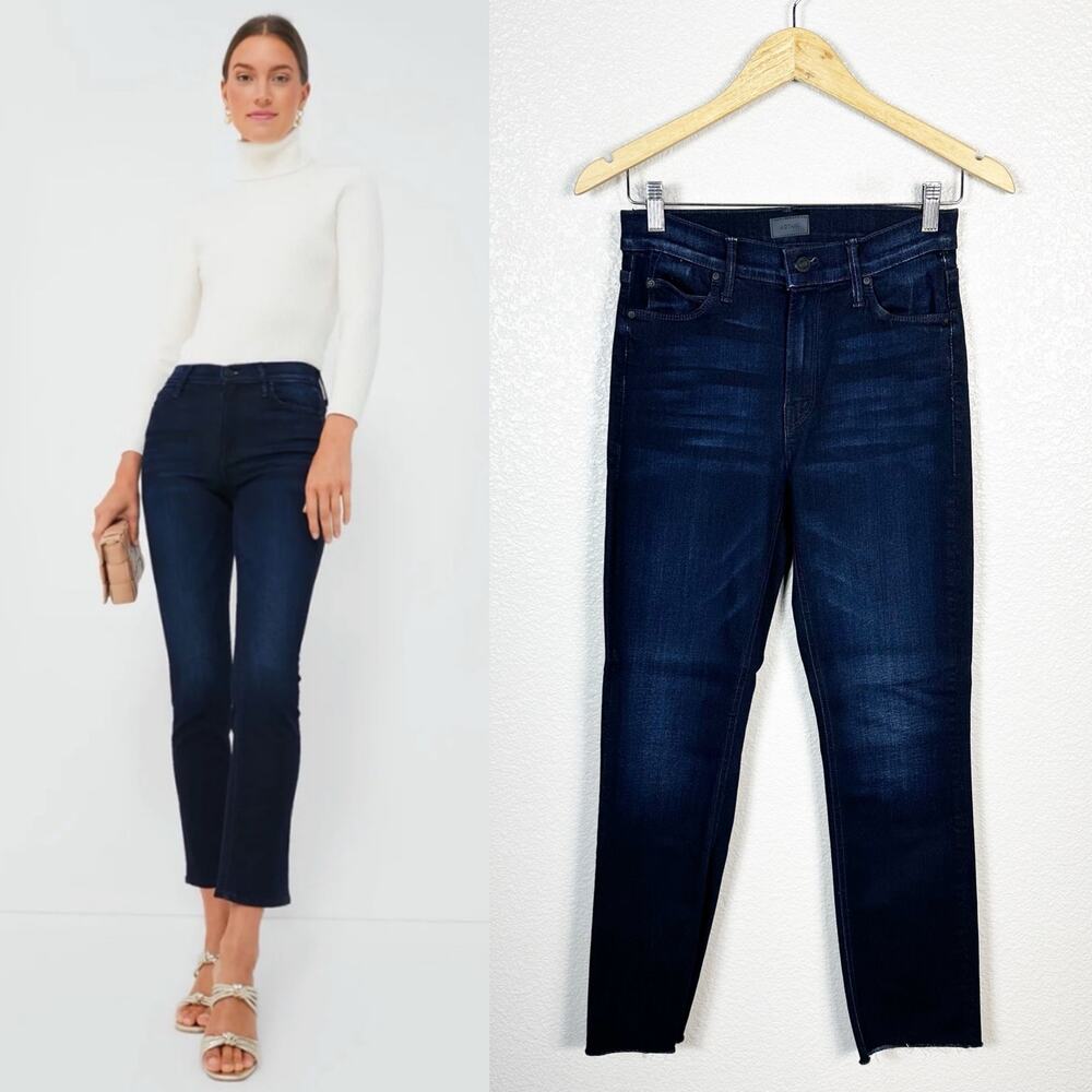 MOTHER Straight Leg Jeans in Dark Indigo Blue